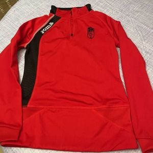 Granada CF Joma Dry MX Boys Jacket Red Black Raglan Sleeve 1/4 Zip YL